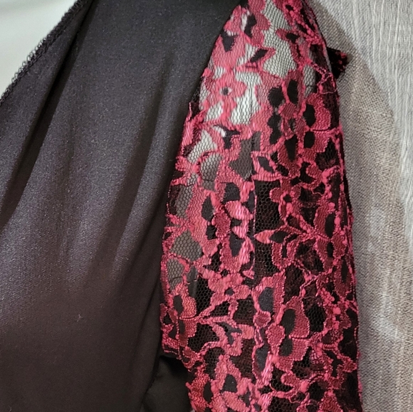 🎃Gothic Victorian Black Dress with ruby lace Ladies Halloween Sz m witch vampir - Picture 4 of 12